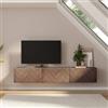 DEGHI Mobile porta tv 180 cm noce effetto parquet con 3 ante - Betka