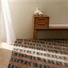 DEGHI Tappeto 300x200 cm in cotone e juta naturale a righe blu