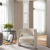 DEGHI Poltrona design moderno in tessuto effetto maglia beige - Vivian