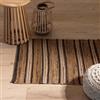 DEGHI Tappeto 90x60 cm fantasia a righe in juta e cotone grigio e naturale