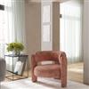 DEGHI Poltrona design moderno in tessuto effetto maglia terracotta - Vivian