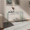 DEGHI Consolle 110x35 cm in vetro con ripiano bianco - City