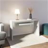 DEGHI Consolle 120x40 cm in legno bianco e vetro temperato - City