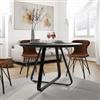 DEGHI Tavolo da pranzo rotondo 120 cm in legno nero opaco - Roland