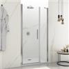 DEGHI Box doccia nicchia 110 cm battente 75 cm e lato fisso con vetro opaco e profilo cromo 195h - Nilo