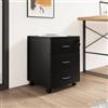 DEGHI Cassettiera 40x52h cm in legno nero con 3 cassetti su ruote - Artik