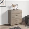 DEGHI Cassettiera 63x83h cm in legno rovere con 4 cassetti - Artik
