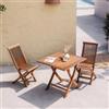 DEGHI Set pranzo tavolo pieghevole 80x80 cm e 2 sedie in legno teak - Louis