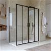 DEGHI Box doccia 80x160 cm doppio scorrevole vetro trasparente e profilo nero opaco 195h - Glide