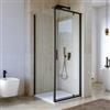 DEGHI Box doccia 70x70 cm battente vetro trasparente e profilo nero opaco 195h - Glide