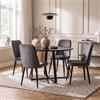 DEGHI Set 4 sedie da interni imbottite in velluto grigio - Knos