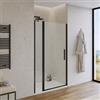 DEGHI Box doccia nicchia 115 cm battente 85 e lato giunto 30 con profilo nero 195h - Nilo