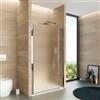 DEGHI Box doccia nicchia 125 cm battente 100 cm e lato fisso con vetro opaco e profilo cromo 195h - Nilo