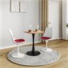DEGHI Tavolo da pranzo 60x60 cm top effetto rovere e base in metallo nero - Tulipano Square