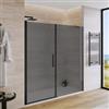 DEGHI Box doccia nicchia 170 cm battente 80 cm e lato fisso con vetro temperato fumé e profilo nero opaco 195h - Nilo