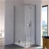DEGHI Box doccia 90x75 cm a soffietto in vetro anticalcare opaco e profilo cromo 195h - Flexy