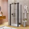 DEGHI Box doccia 80x80 apertura saloon con vetro anticalcare trasparente e profilo nero 195h - Lost