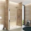 DEGHI Box doccia nicchia 155 cm battente 70 cm e lato fisso trasparente - Nilo