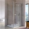 DEGHI Box doccia 95x100 cm a soffietto vetro anticalcare opaco profilo cromo 195h - Flexy
