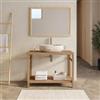 DEGHI Mobile bagno a terra sottolavabo 100 cm in legno di acacia - Palmas