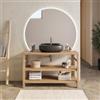 DEGHI Mobile bagno a terra sottolavabo 120 cm con doppio ripiano in legno di acacia - Palmas