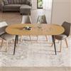 DEGHI Tavolo allungabile 140-180x80 cm top effetto rovere americano e gambe nere - Taveo