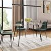 DEGHI Tavolo da pranzo 140x80 cm in vetro con gambe in legno nero - Derry