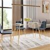 DEGHI Tavolo 140x80 cm in vetro trasparente con gambe effetto rovere chiaro - Derry