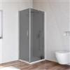 DEGHI Box doccia 80X75 cm battente 75 cm con vetro temperato fumé e profilo cromo 195h - Nilo