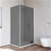 DEGHI Box doccia 90X75 cm battente 75 cm con vetro temperato fumé e profilo cromo 195h - Nilo