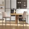 DEGHI Set 2 sgabelli in similpelle grigio talpa e gambe in metallo grigio - Frest