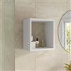 DEGHI Pensile bagno 35 x 35 h cm con vano a giorno in legno bianco opaco - Cuki