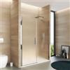 DEGHI Box doccia nicchia 155 cm porta battente 65 cm con lato fisso opaco 195h - Nilo