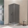 DEGHI Box doccia 90x90 cm doppio battente con vetro temperato fumé e profilo cromo 195h - Nilo
