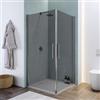 DEGHI Box doccia 100x100 cm doppio battente con vetro temperato fumé e profilo cromo 195h - Nilo
