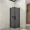 DEGHI Box doccia 70x70 cm doppio battente con vetro temperato fumé e profilo nero 195h - Nilo
