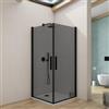 DEGHI Box doccia 90x90 cm doppio battente con vetro temperato fumé e profilo nero 195h - Nilo