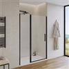 DEGHI Box doccia nicchia 145 cm battente 95 e lato giunto 50 con profilo nero 195h - Nilo