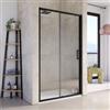 DEGHI Porta doccia 100 cm telaio nero opaco 200h cm in vetro temperato anticalcare - Naomi