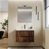 DEGHI Mobile bagno sospeso 80 cm rovere deciso cannettato con lavabo in resina - Konai plus