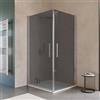 DEGHI Box doccia 90x100 cm doppio battente con vetro temperato fumé e profilo cromo 195h - Nilo