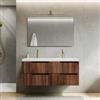 DEGHI Mobile bagno sospeso 120 cm rovere deciso cannettato con lavabo doppia vasca in resina - Konai plus