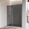DEGHI Box doccia nicchia 155 cm battente 95 cm e lato fisso con vetro temperato fumé e profilo cromo 195h - Nilo