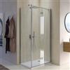 DEGHI Box doccia 65x90 cm a soffietto vetro anticalcare trasparente profilo cromo 195h - Flexy