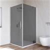 DEGHI Box doccia 100x100 cm battente 100 cm con vetro temperato fumé e profilo cromo 195h - Nilo