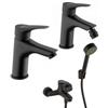 JACUZZI - RUBINETTERIA Set lavabo e bidet con scarico e miscelatore vasca nero Eazy II di Jacuzzi - Rubinetteria
