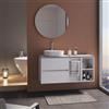 GEDY Set 2 accessori d'appoggio in ceramica bianco e sughero - Ilary di Gedy