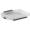 GEDY Portasapone a muro in acciaio inox nero e vetro satinato - Atena di Gedy
