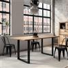DEGHI Tavolo 180x90 cm piano in legno di mango 26 mm e gambe a U 8x4 in metallo nero - Freia Mango
