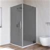 DEGHI Box doccia 90x90 cm battente 90 cm con vetro temperato fumé e profilo cromo 195h - Nilo